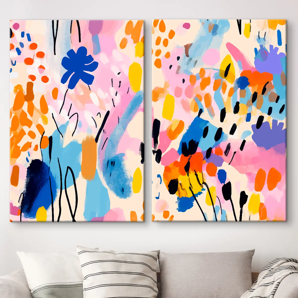 Glezna Spilgtas krāsas, kas harmoniski dejo m00268