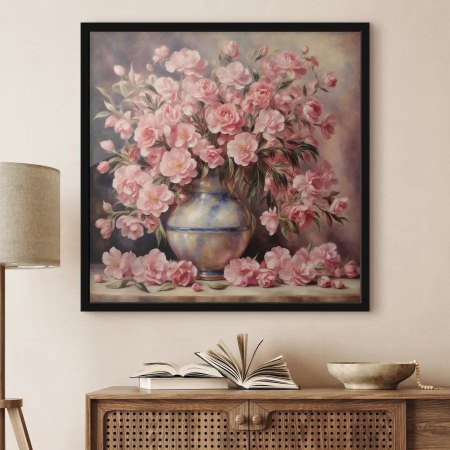 Fototapetes Rozā pušķis Ogasta Renuāra stilā. f37438