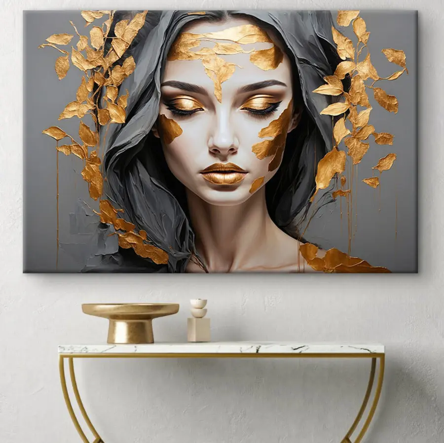 Glezna Skaista sieviete, kas pārklāta ar krāsu s37326