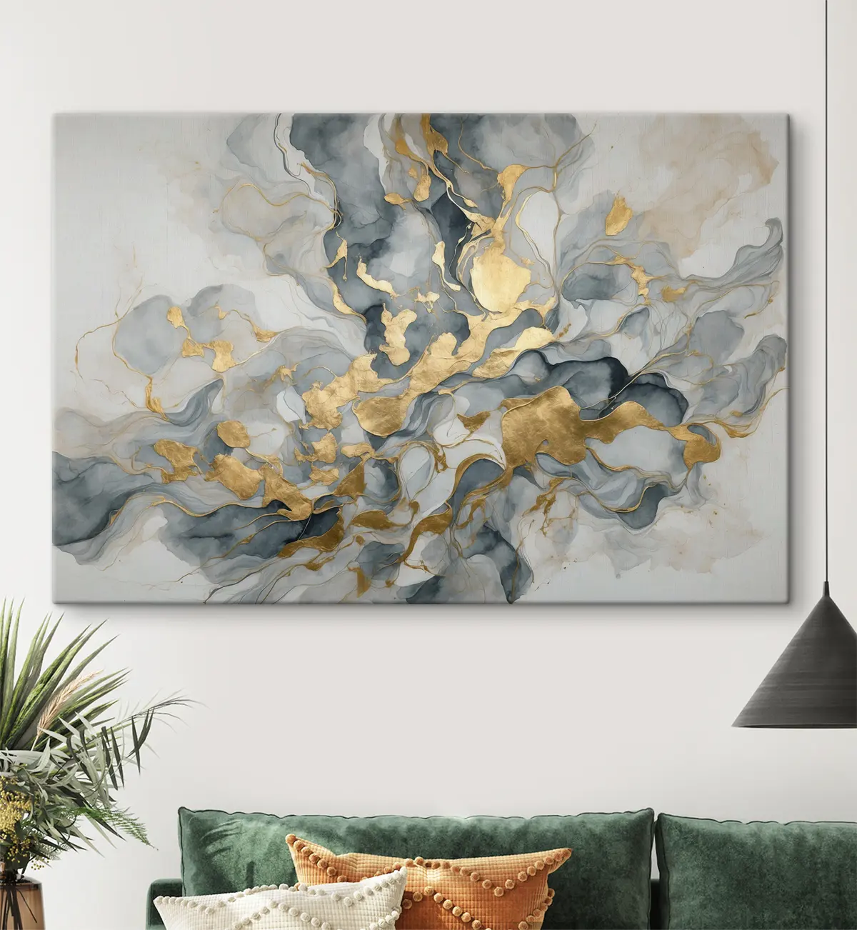 Glezna Abstrakcija zilās akvareļos s37331