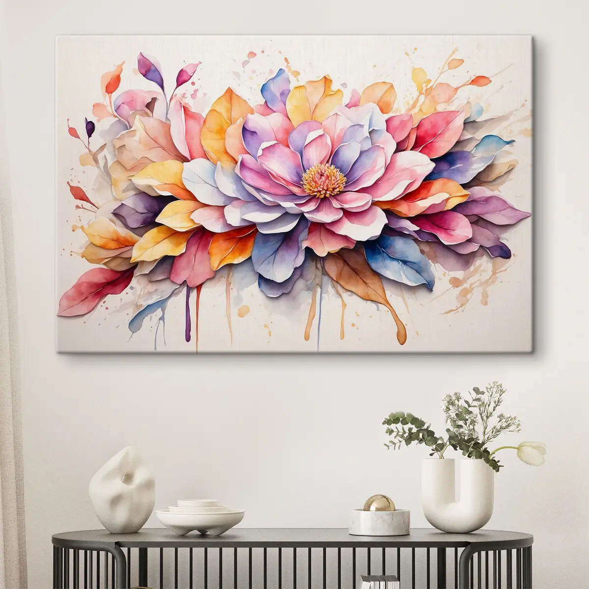 Glezna Vibrējoši ziedlapiņas akvareļu elegance s37333