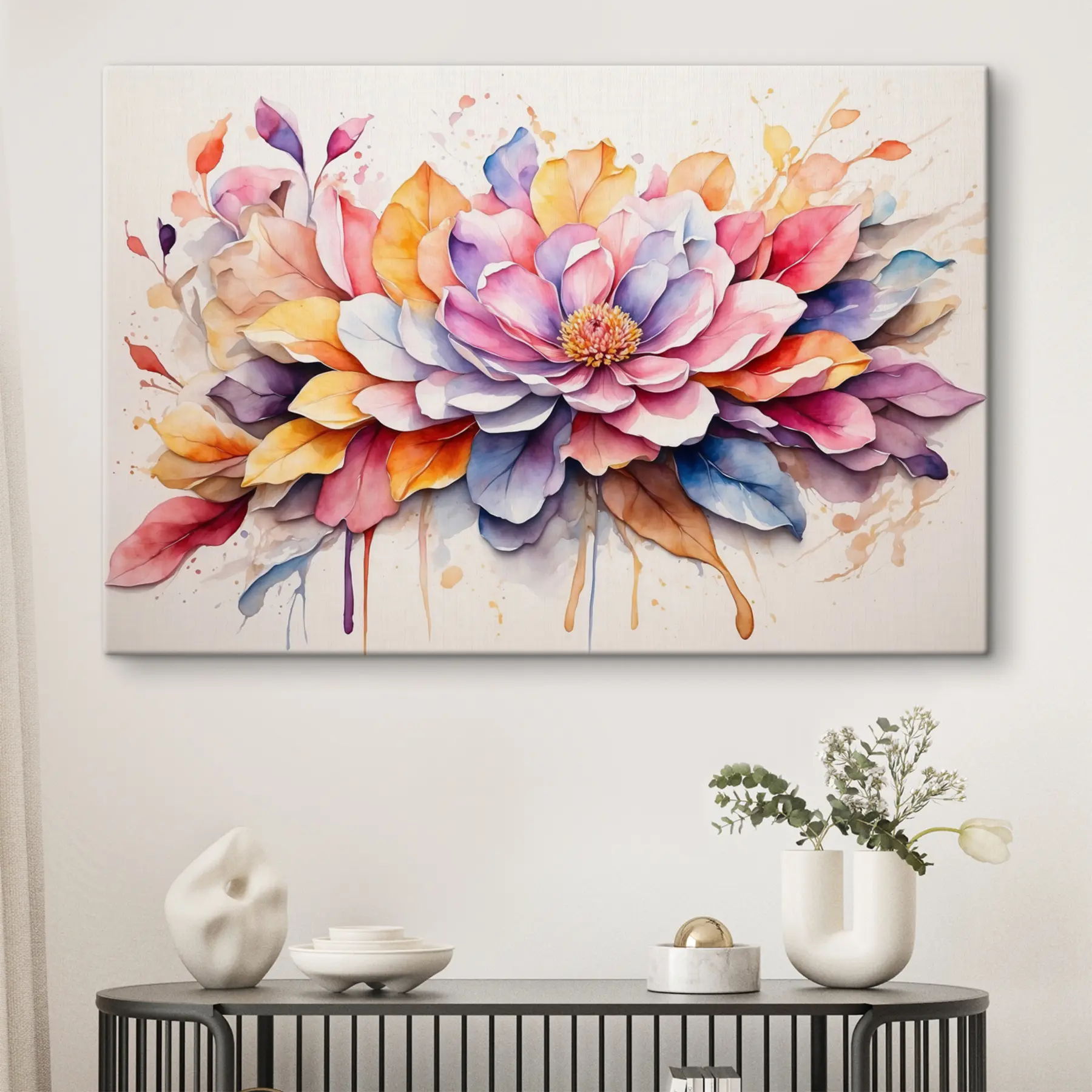 Fototapetes Vibrējoši ziedlapiņas akvareļu elegance s37333