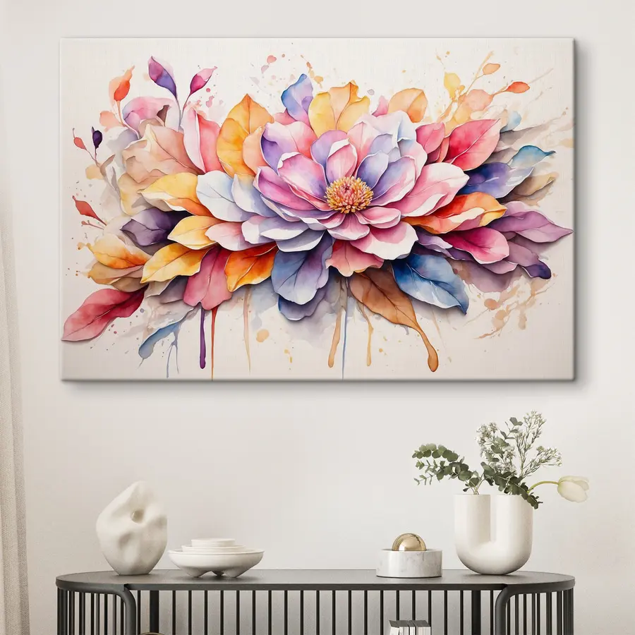 Glezna Vibrējoši ziedlapiņas akvareļu elegance s37333