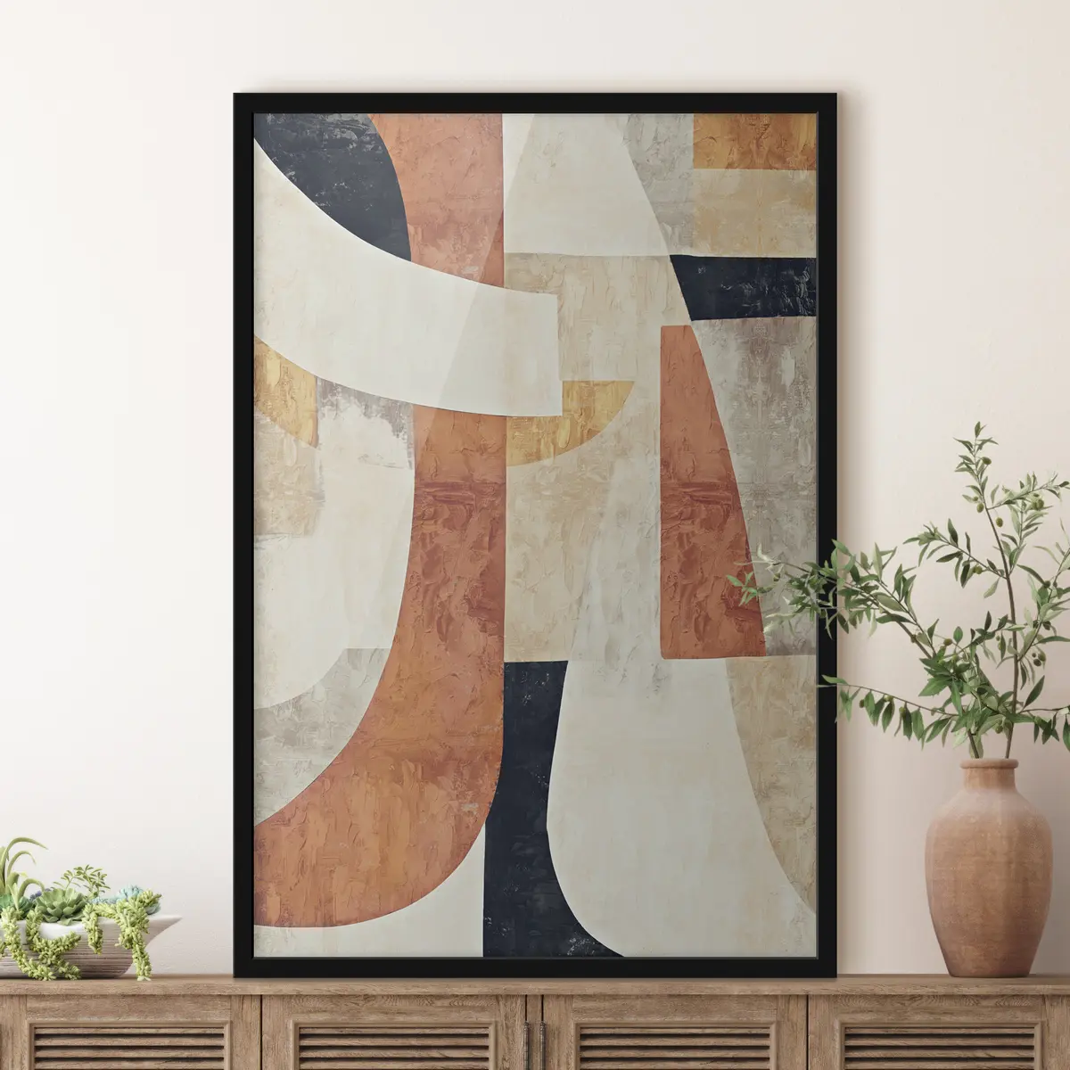 Plakāts Abstraktas formas siltos toņos f37284