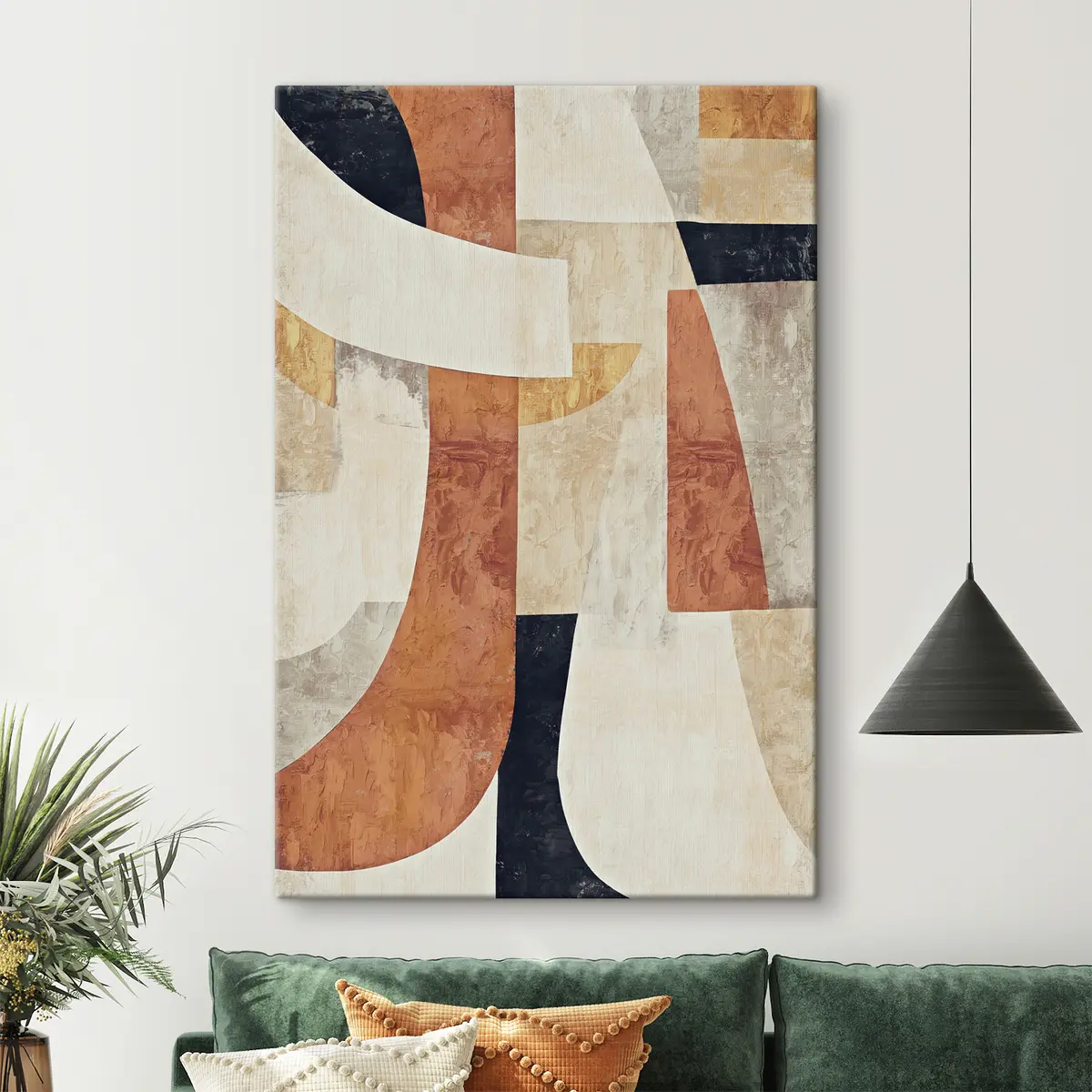 Glezna Abstraktas formas siltos toņos s37284