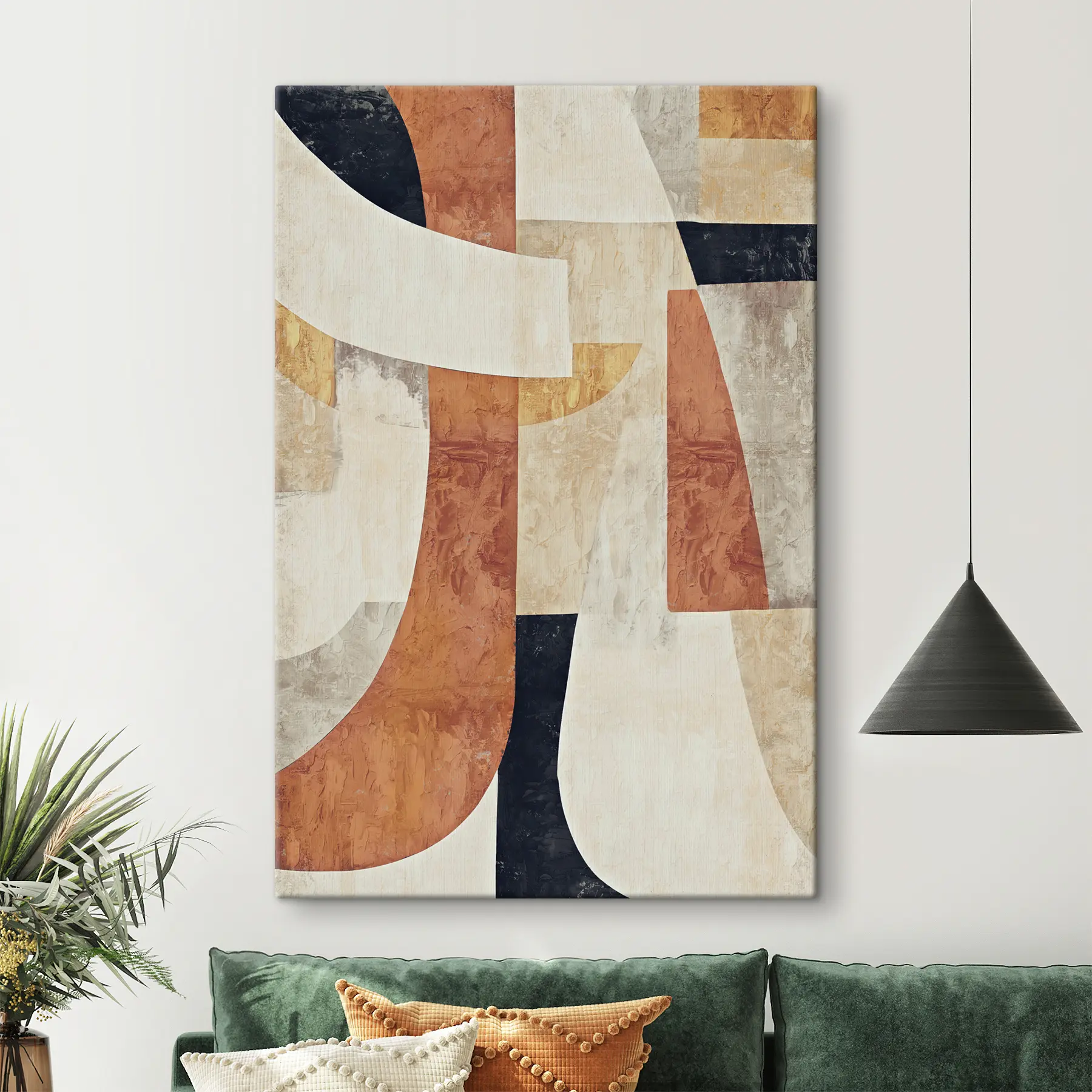 Glezna Abstraktas formas siltos toņos s37284