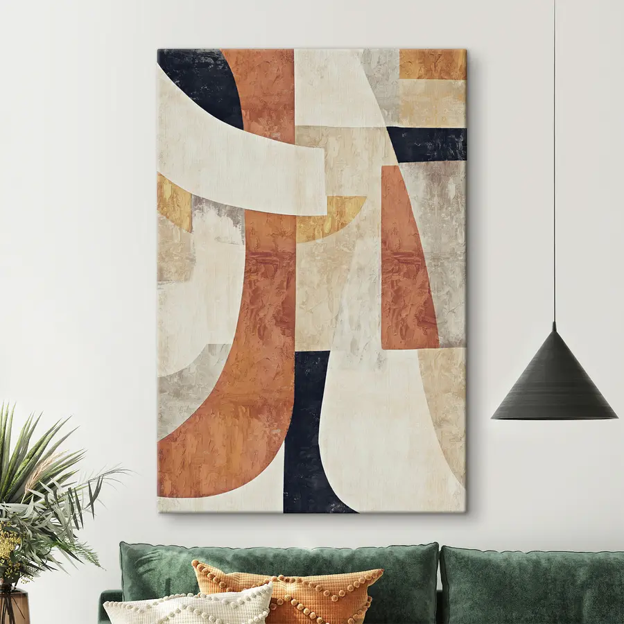 Glezna Abstraktas formas siltos toņos s37284