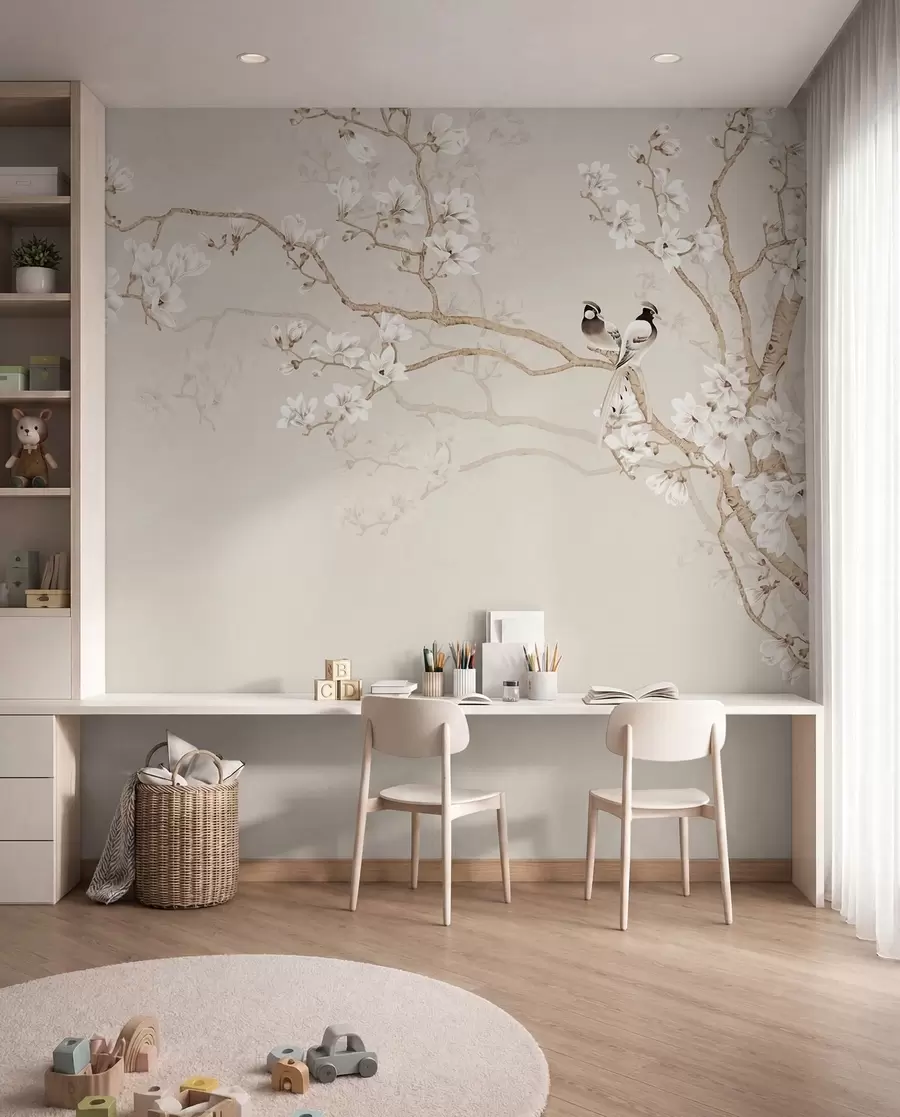 Fototapetes Putni starp ziediem I u25842d1