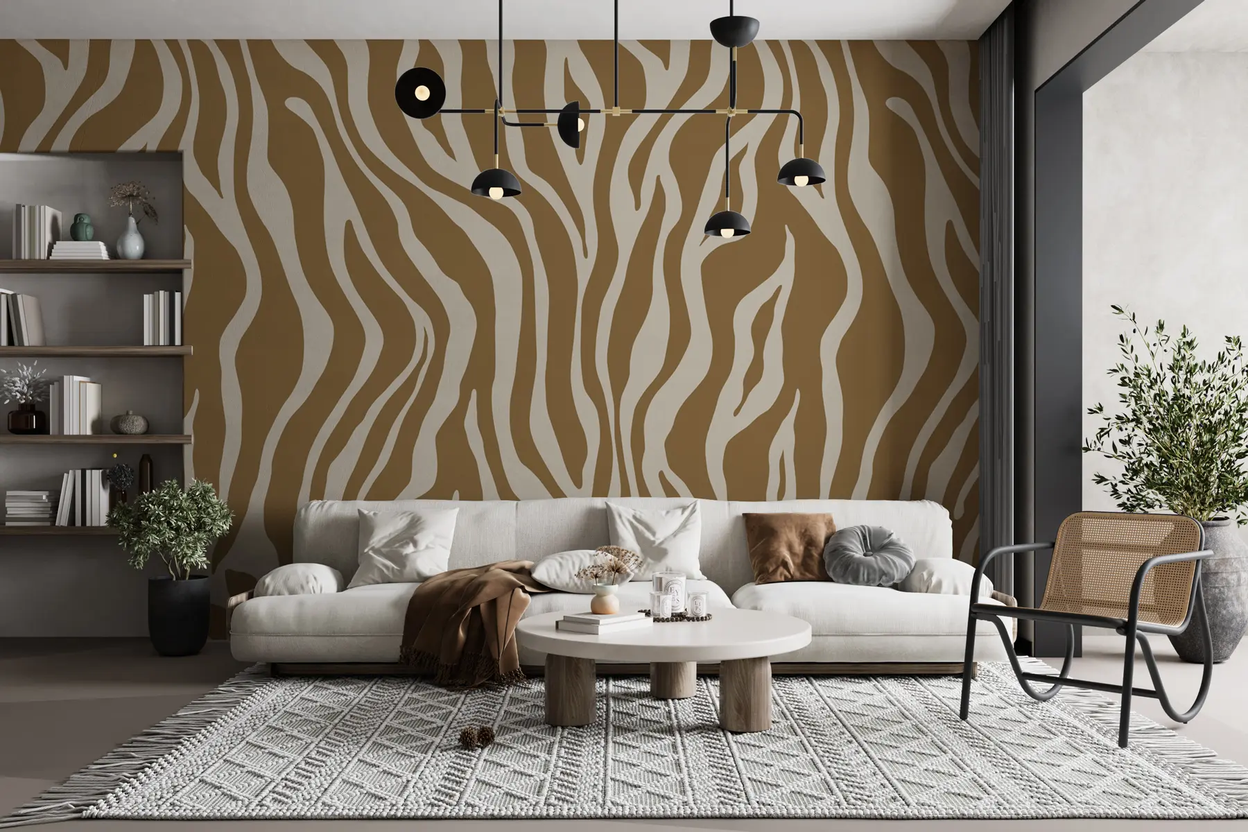 Fototapetes Zebru ādas vektordruka brūnā un baltā krāsā u99173